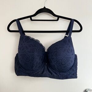 Aerie Floral Lace Navy Bra 40DD